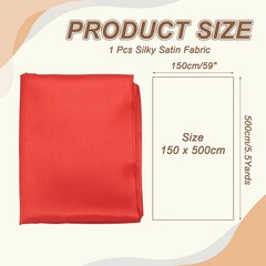 5.5 Yards 150cm Width Bright Red Satin Wedding Dresses by Yard