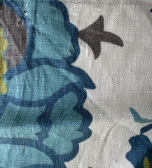 Groundworks David Hicks Turkish Flower Fabric Remnant 24″ x 24″
