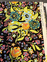 2 FQ Tula Pink MOON GARDEN HISSY FIT Snake Cotton Quilt Craft Fabric FLORAL OOP