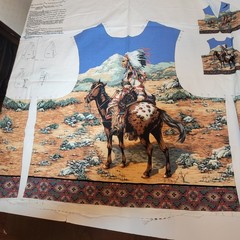 VTG Spring Industries Native Spirit Vest Cut & Sew One Size Horse Eagle Print