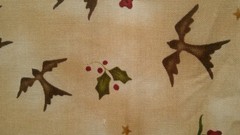 Fabric Red Rooster 2 Pc Fall Design w/Scarecrow Pumpkins & Blackbirds $3.25