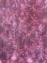 Burgundy Red Batik Fabric Deep Dye Tree Branch Geometric Quilting Art Textile