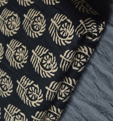 Black & Beige Hand Block Fabric 7 Yard 100%Cotton NO TARRIF CHARGES 100%✅ KK16