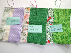 Tea Wallet, Tea Bag Wallet, Small Item Wallet or Holder, 4 Pocket, Handmade