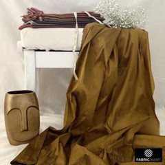 Medium Brown Faux Silk Fabric By The Yard, 42 inches width Brown Silk Fabric