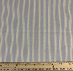 Striped Cotton Fabric Pastel Blue White And Pale Yellow Nursery Summer 1+ Yards