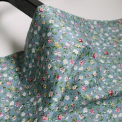 1Yard*147cm Grey Blue Elegant Floral Cotton Fabric Printed Calico Cotton Poplin