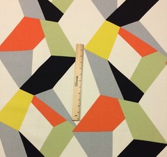 ETHAN ALLEN PAX MANGO ORANGE GEOMETRIC ABSTRACT MODERN FABRIC BY THE YARD 54″W