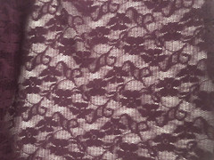 Vtg 1 3/4Yd 47X64″ Purple STRETCH LACE FABRIC Floral Crafting Apparel