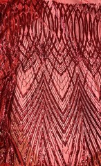 Red Stretch Sequin Lace Fabric| Sequin lace Fabric| Width: 54″ Sold by the Yard