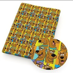 Character cartoon Scooby Polyester Cotton blend fabric 20×55″ 1111292 Half Meter