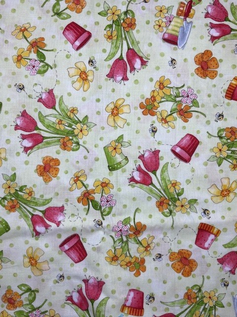 Cutie Patootie Springtime Fabric Desiree Designs Red Rooster 21240 Cotton 44″