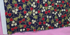 2008 RJR Fabric BE MY VALENTINE Hearts Red Green White on Navy 41″W x 1.9 Yards
