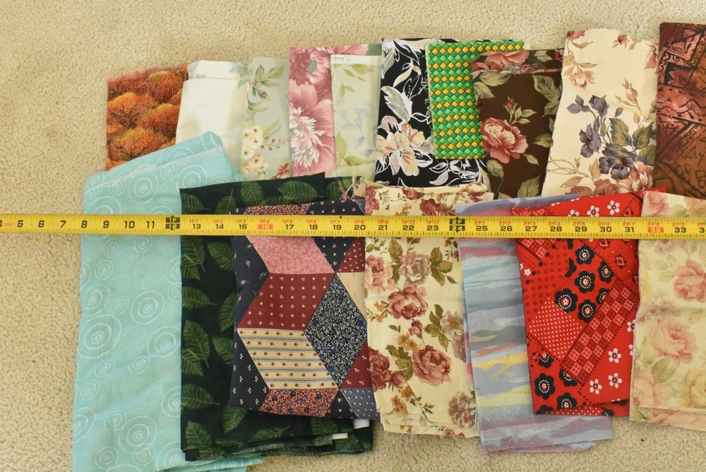 Lot, Large-Print Quilt Cotton Pieces & Scraps, 2 Pounds & 8 Ounces, S108