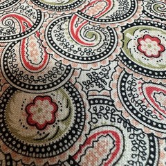 Paisley Floral Medallion Cotton Quilting Fabric Red Green Black 3 Yards x 44″