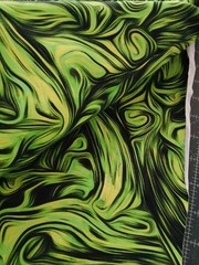 Marbled Green 1 Yard Cotton Lycra