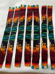 16 Genuine Pendleton Wool Fabric Remnant Strips Scrap Craft 3” X 32” Aztec