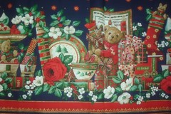 1 of 10 yds Concord Fabric Kesslers CHRISTMAS Double Border Quilt Craft 59″w