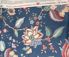 Waverly “Paulina” Floral Drapery Fabric 21″ x 50″ Cotton Blue Multicolor