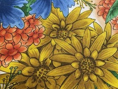 fabric Jungle Flower Colorful By Fabri-Quilt 42”X 27”