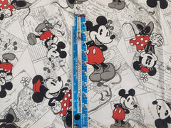 Vintage Mickey Mouse Cotton Quilt Red White DISNEY Mickey Minnie Mouse Dot 45×55