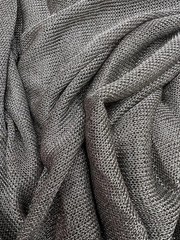 Metallic Chainmail Fabric Silver Mesh Sheer 2-Way Stretch 60 Inch Wide