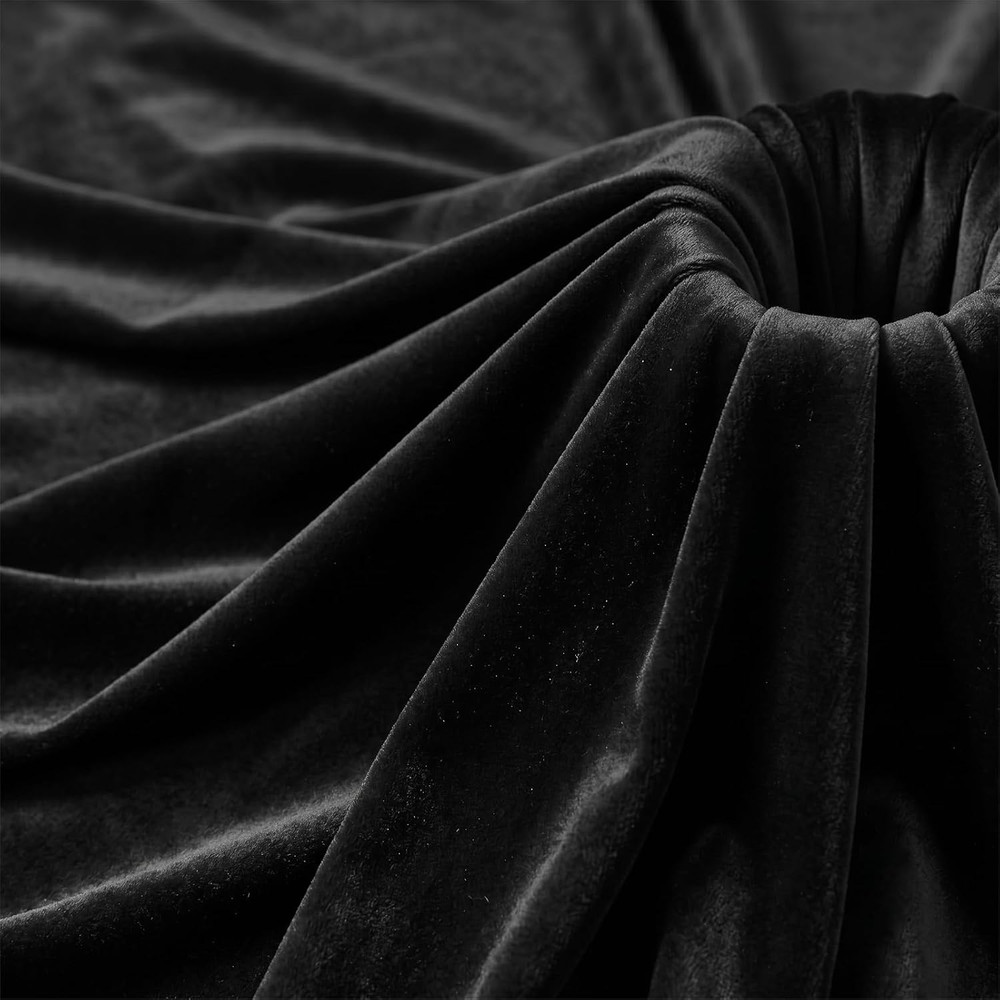 Stretch Velvet Fabric by the Yard Black 60 Inch Wide 3 Yards | 90% Polyester 10%