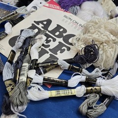 Slow Stitching Lot Fabric Buttons Floss Trim Thread Ribbon Sew Arts Crafts Black
