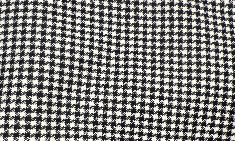 3 Yards of Black and White Houndstooth Fabric ~ 60” Wide ~ Wool