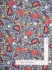 Sewing Theme Pin Cushion Button Toss Blue Cotton Fabric Editions By The Yard