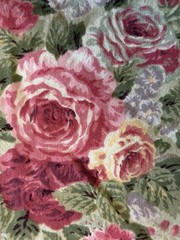Heavy/Medium 100% Cotton Cabbage Rose fabric 57” Long , 17” Wide From Tablecloth