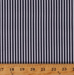 Cotton Navy 1/8″ Stripes Striped on White Fabric Print by the Yard D148.13