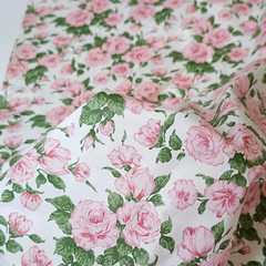 Cotton Fabric by The Yard for Sewing DIY Crafting Fashion Design Pink Rose