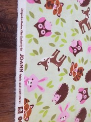 Woodland Animal Green Children Nursery Fabric 43X80″ Snuggle Flannel 100% Cotton