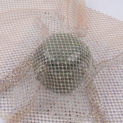 30 100CM AB Crystal Rhinestone Beaded Mesh Net Fabric Stretch Glitter DIY Shoes