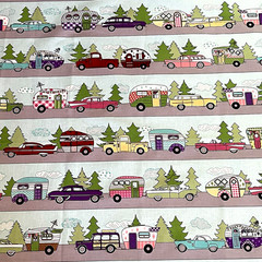 Retro Road Trip Sue Marsh for RJR Fabrics Vintage Campers Cars Trucks 1 Yard