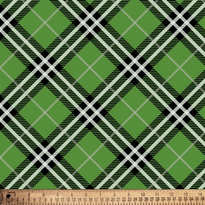 Checkered Plaid Green Fleece Fabric – 60″ Wide – Sold by The Yard & Bolt