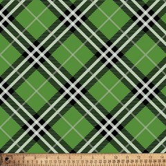 Checkered Plaid Green Fleece Fabric – 60″ Wide – Sold by The Yard & Bolt
