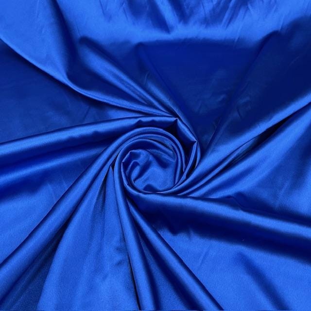 Stretch Satin Charmeuse Fabric Royal Blue 58 Inch Silky Sheen Polyester
