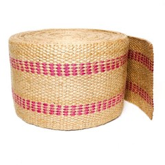 Upholstery/Craft Jute Webbing (Burlap) 3.5 Inches X 10 Yards-Natural W/Red St…