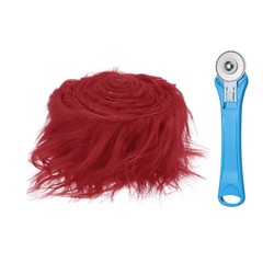 Fake Red Wine Fur, 59” x 2” for Soft Rotating Cutter