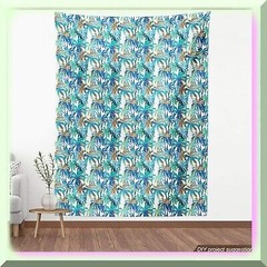 Tropical Mint Green Palm Leaf Fabric 2 Yards