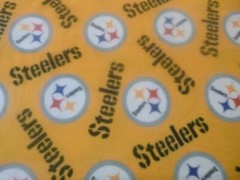 NFL Fleece Fabric- Pitt Steelers Yellow Toss (60 inches wide by 36 inches long)