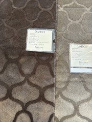 Bergamo Sahco Velveteen Taupe or Brown Geometric Fabric 27″ x 27″ NEW Samples