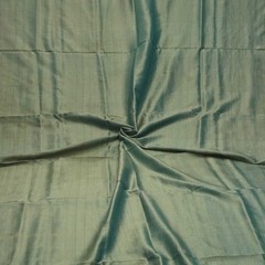 Vintage Greenish Gray 100% Pure Silk Sari Remnant 5YD Craft Fabric Silk Scrap