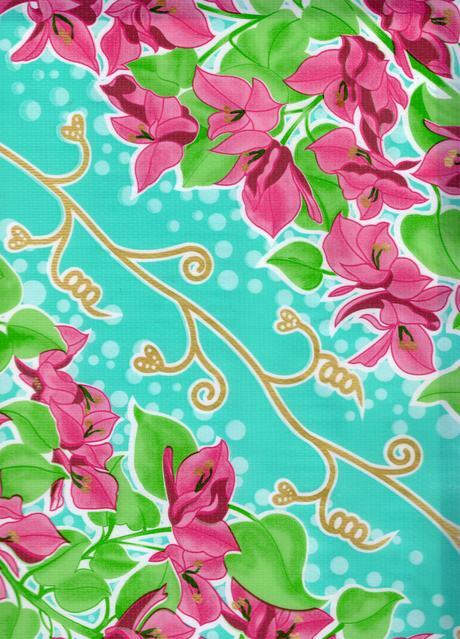 Oilcloth Fabric Mystical Avalon Aqua Blue Pattern Sold in Yard or Bolt