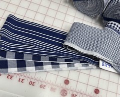 Fabric Strips (Jelly Roll) Navy Blue & White Prints Cotton Quilt Craft Fabric