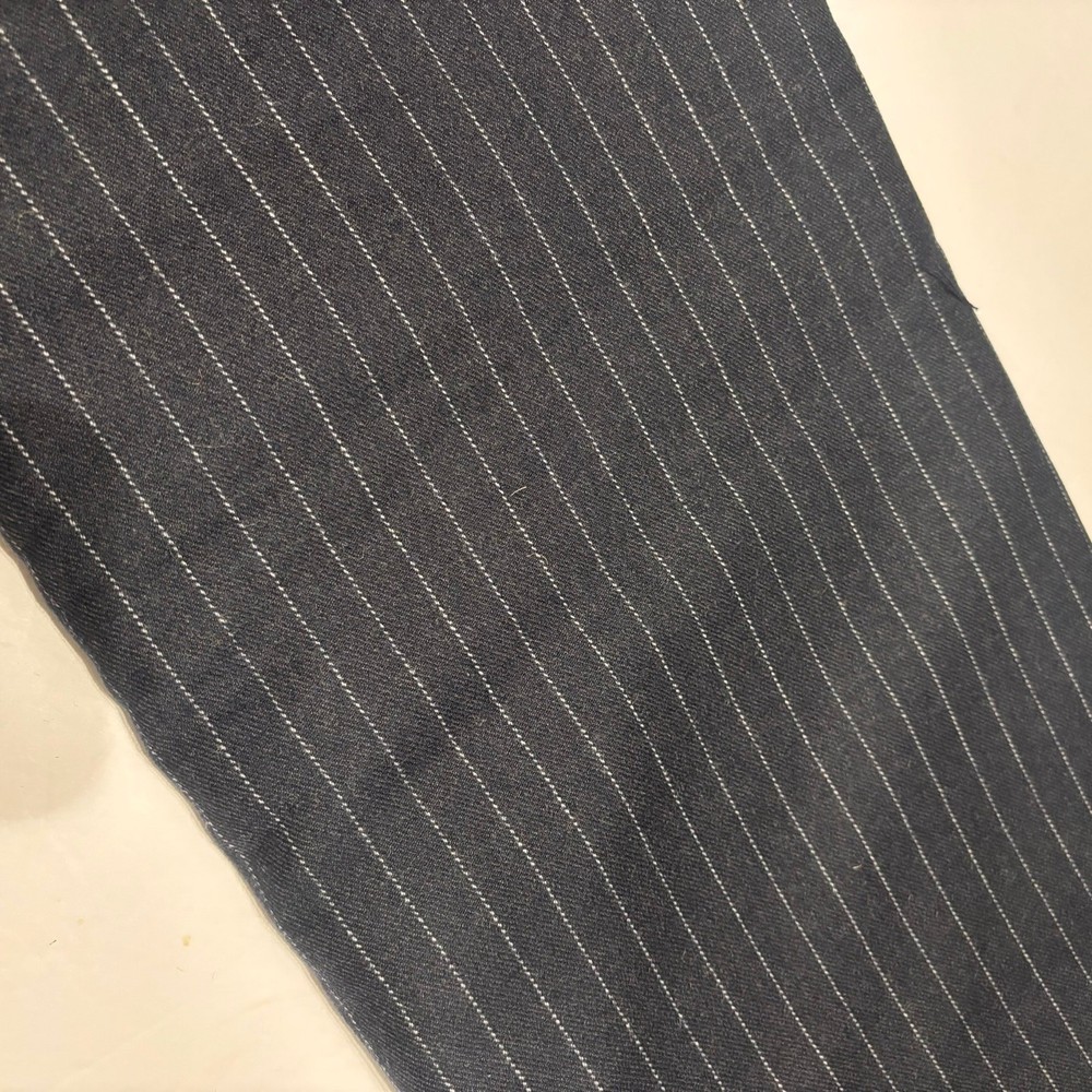 3.25 Yds Blue White Pinstripe Wool Fabric 60″ Suiting Textile