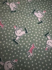 1930s Reproduction Fabric 1/4 Yard Green With White Clowns