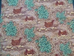 Fabric Red Rooster “What Came First” 7 Pc Sampler 5 Solid + Chicken & Nest $4.95